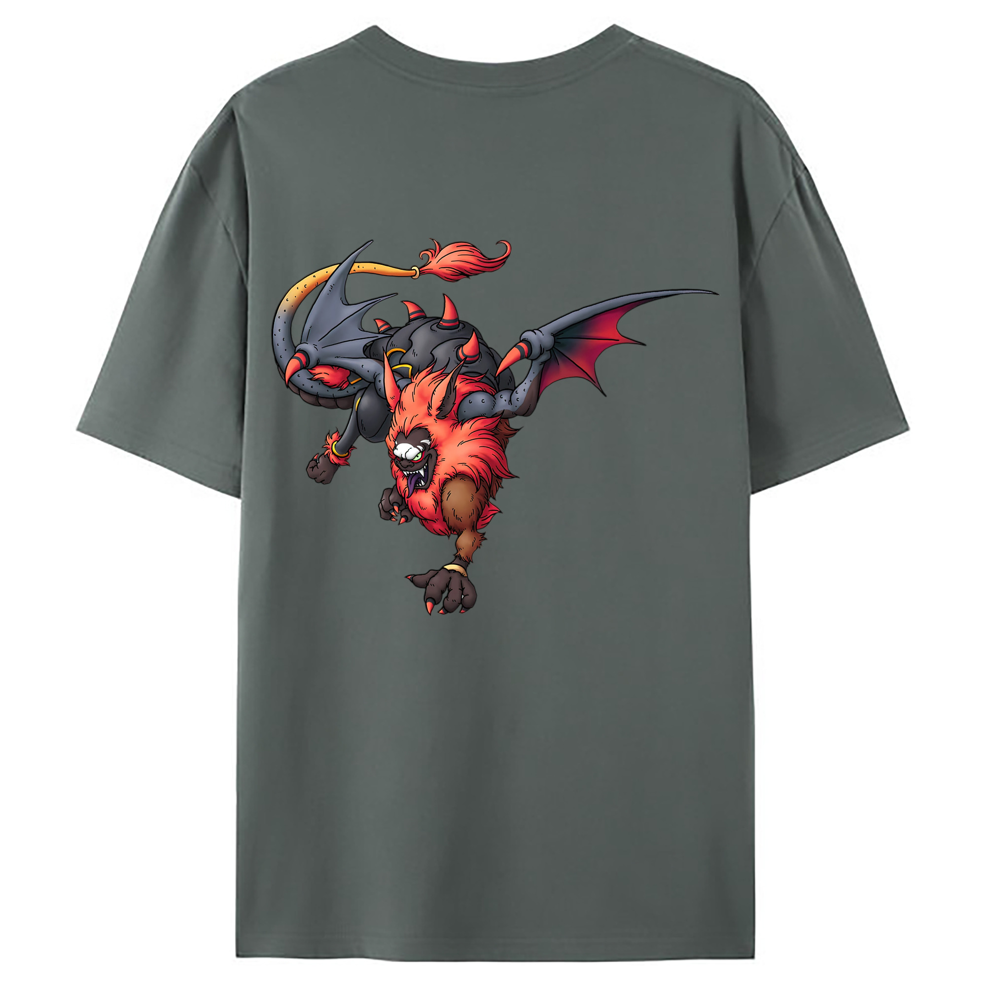 （画像用） ドラゴンクエスト Doragon Kuesuto Dragon Quest 綿100％ メンズ半袖Tシャツ（バックプリント） 通気性